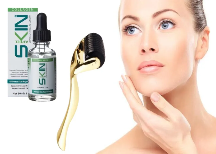 Gold & Black Titanium Derma Roller 0.5mm & Optional Collagen Skin Serum
