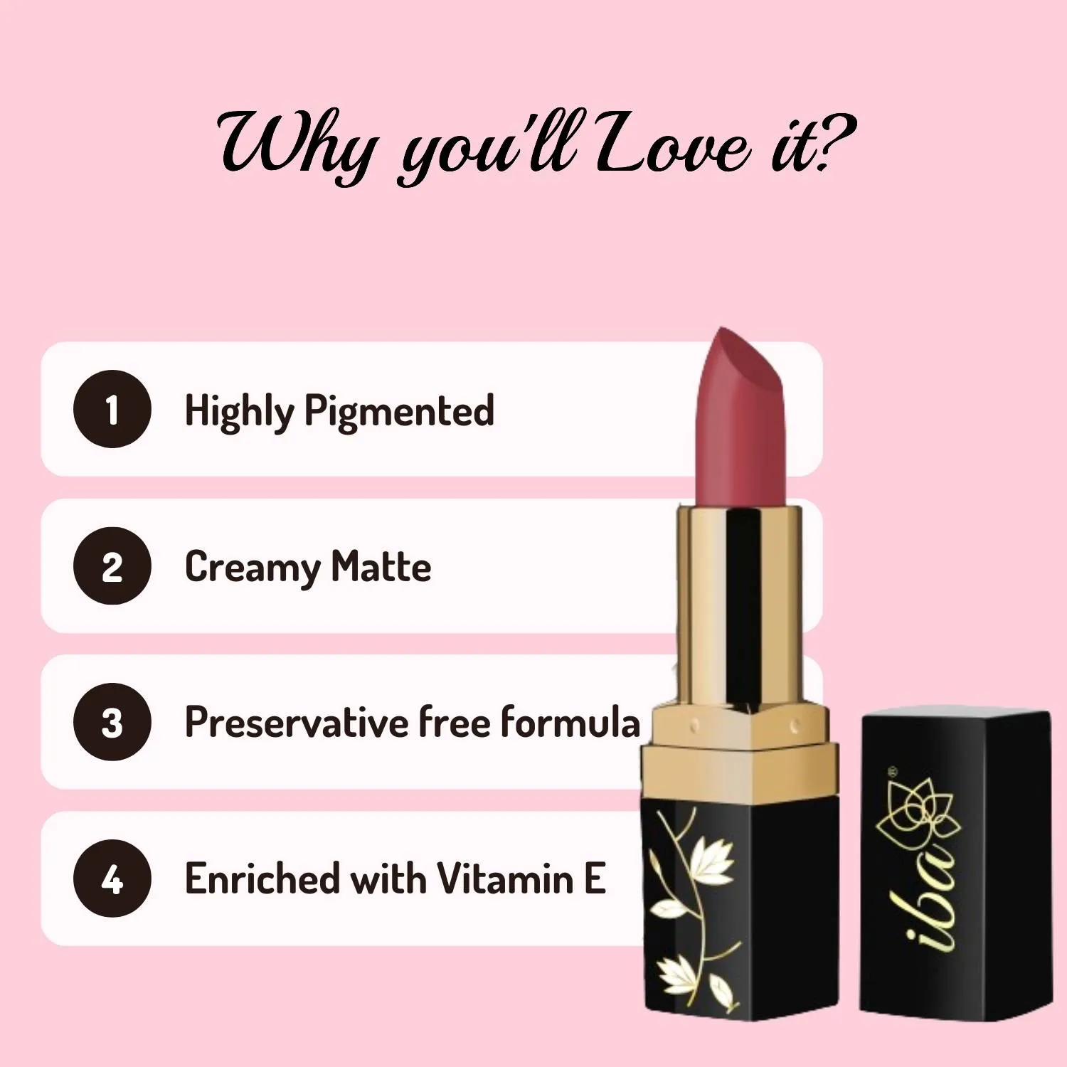 Iba Long-stay Matte Lipstick Limited Edition - Turkish Rose